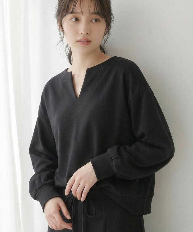 Feroux キーネック ダンボール トップス ブラック系