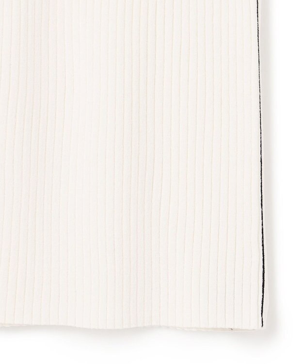 BEIGE， 【洗える】LAURA / Iラインリブスカート Ecru×Black