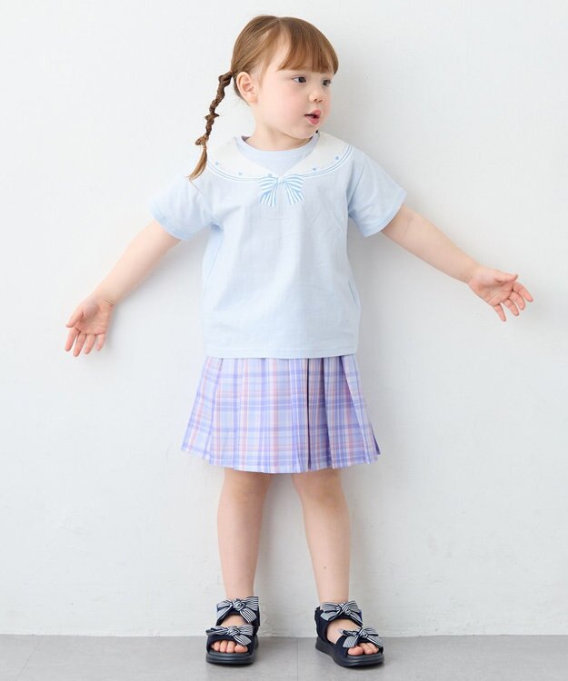 ANY KIDS 【一部店舗/WEB限定】【綿100%】プリント 半袖Tシャツ サックスブルー×セーラー