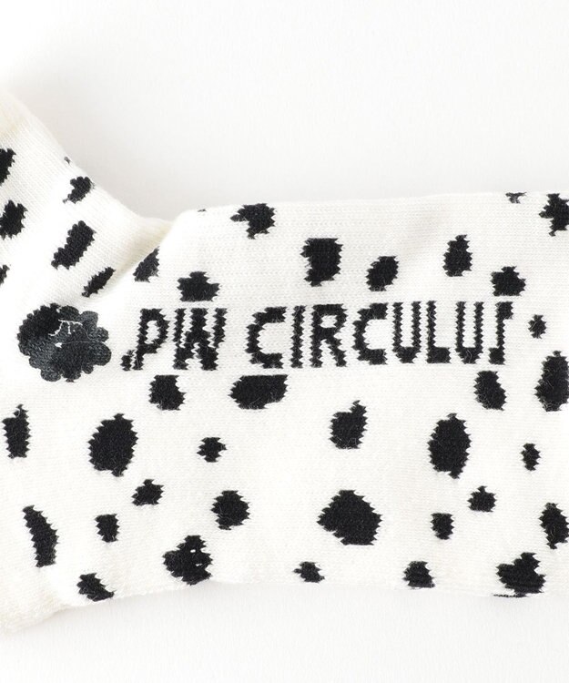 PW CIRCULUS 【MEN】【土踏まずをサポート】ロゴ ショートソックス ダルメシアン