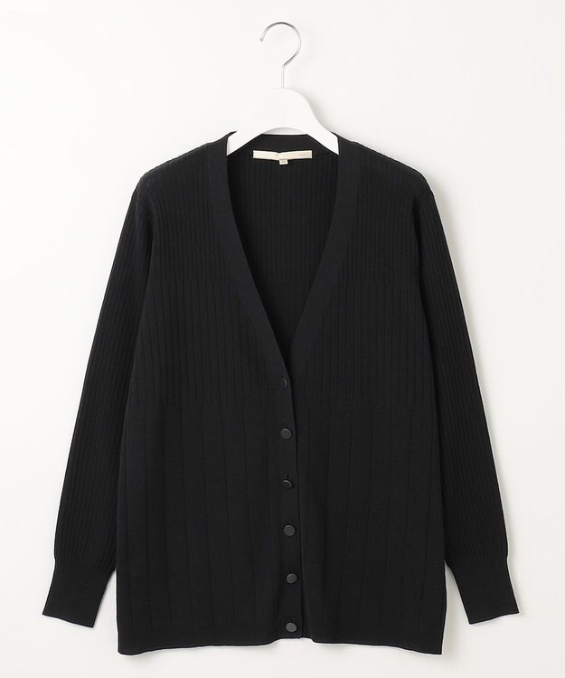 自由区 【洗える・XSサイズあり】ハイツイストコットンアセテート カーディガン ネイビー系
