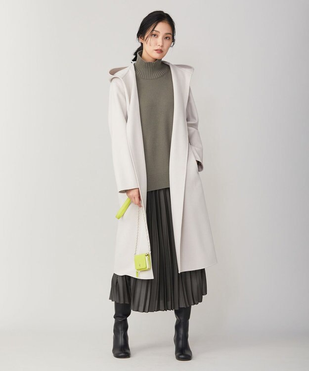 ICB ウールリバーフーデットコート トープ系