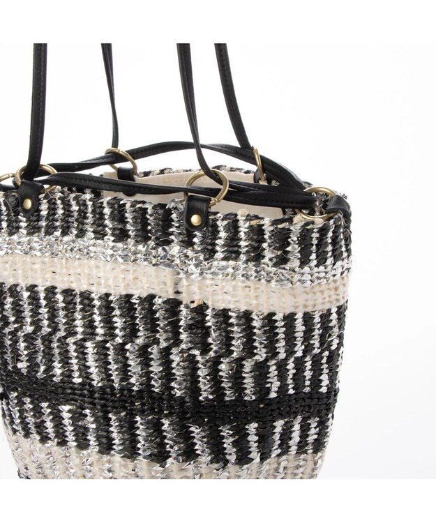 UNBILLION perche プラスティックサイザル×姫路レザードロストショルダー ブラック