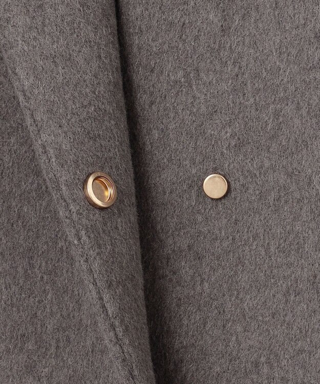 ANY 【防風裏地】ウールブレンドノーカラーコート チャコール