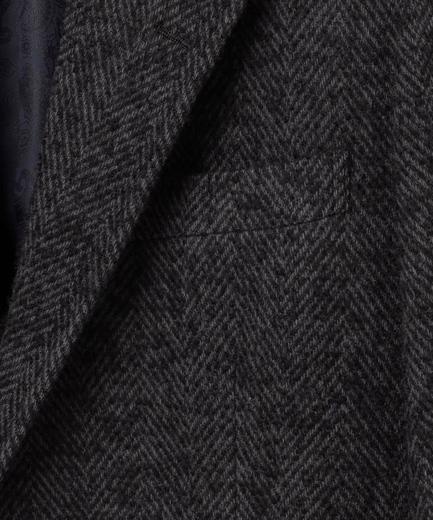 JOSEPH ABBOUD 【キングサイズ・尾州産カシミヤブレンド×アルパカ混素材】カシミヤブレンドアルパカヘリンボン チェスターコート グレー系7