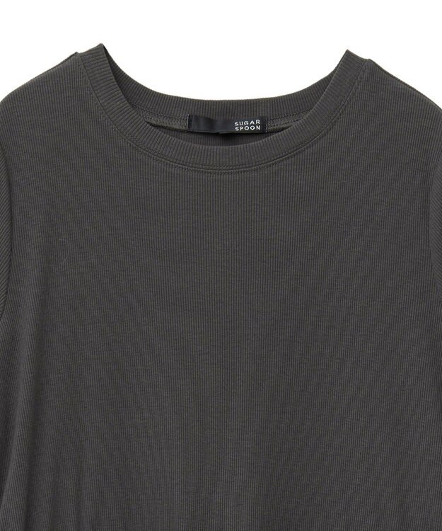 Green Parks ・ＳＵＧＡＲ　ＳＰＯＯＮ半袖リブドッキングワンヒ Charcoal Gray