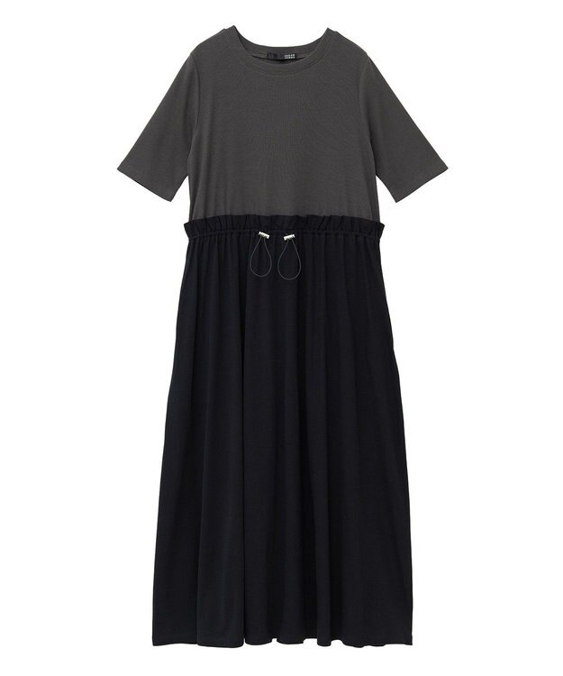 Green Parks ・ＳＵＧＡＲ　ＳＰＯＯＮ半袖リブドッキングワンヒ Charcoal Gray