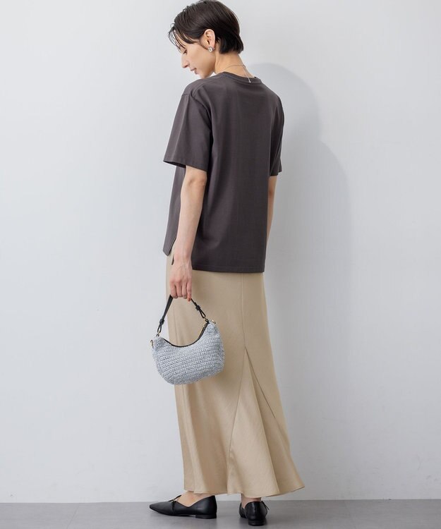 23区 L 【洗える】JANE PACKERコラボ フラワー刺繍 Tシャツ グレー系