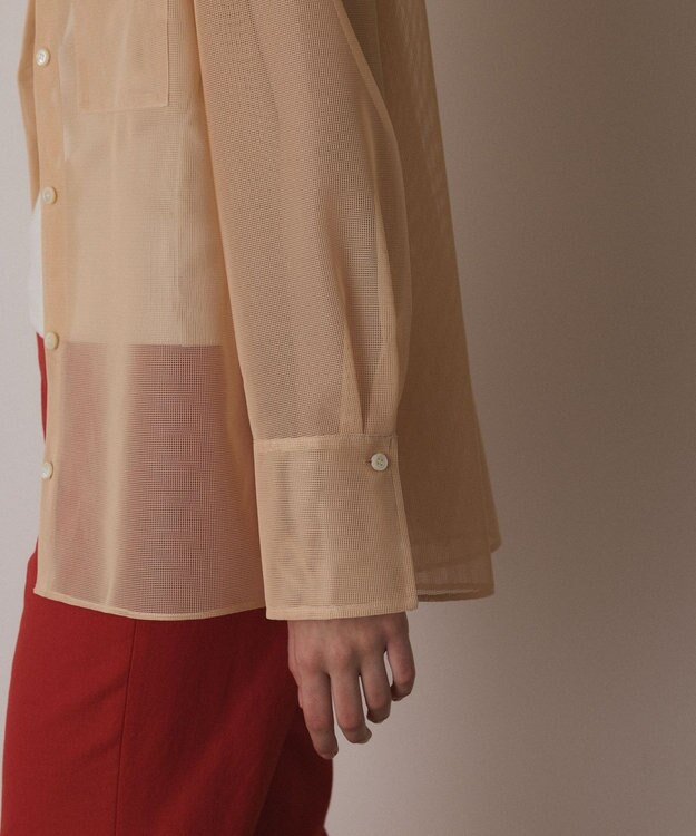 GRACE CONTINENTAL メッシュオーバーシャツ ピンク