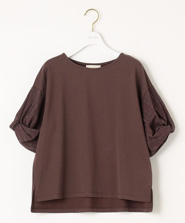 ANY SIS レースコンビ Tシャツ ブラウン