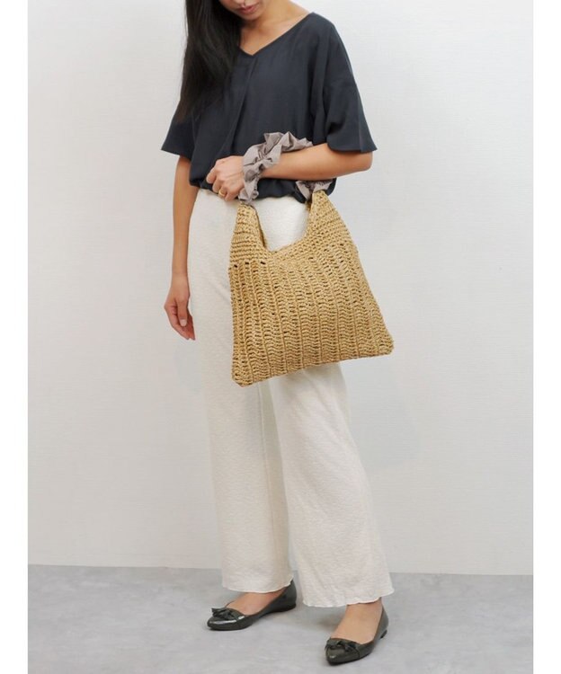 UNBILLION cachecache フリルワンハンドルペーパー手編みトート オーク