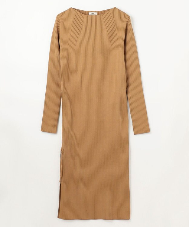 NAVE 【ReNAVE・洗える】スポンディッシュワイドリブワンピース キャメル系