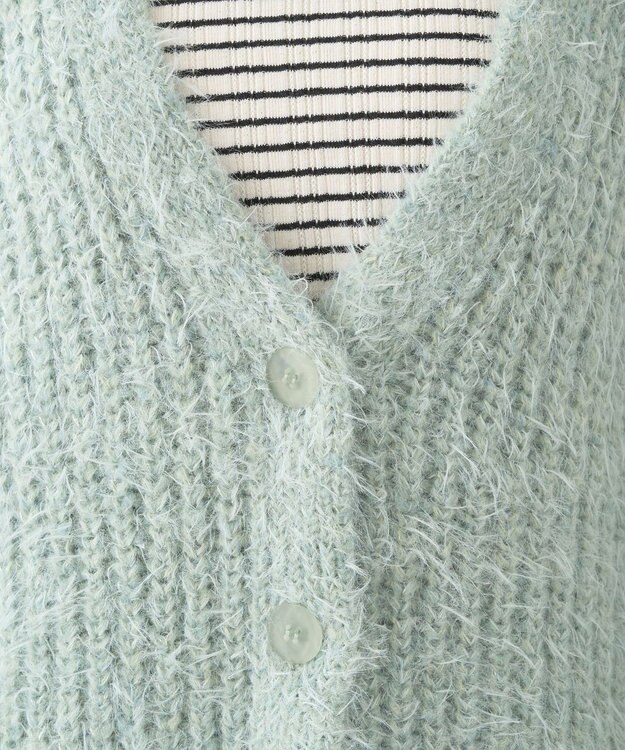 earth music&ecology 【予約】カラーミックスシャギーカーディガン ミント