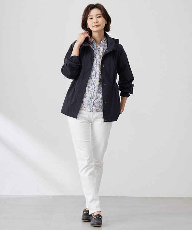 J.PRESS LADIES S 【洗える】Liberty シャツカラー スキッパー ブラウス オフ系