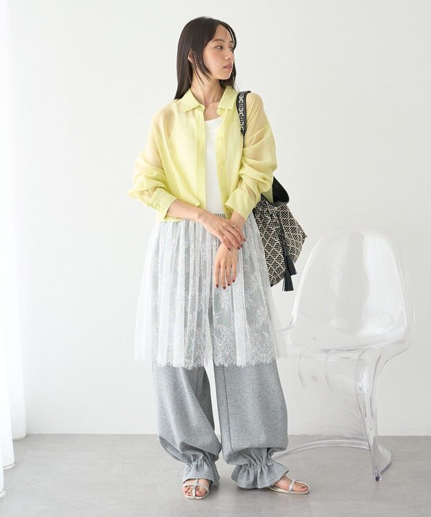 earth music&ecology チュールヘムキャミソール Off White