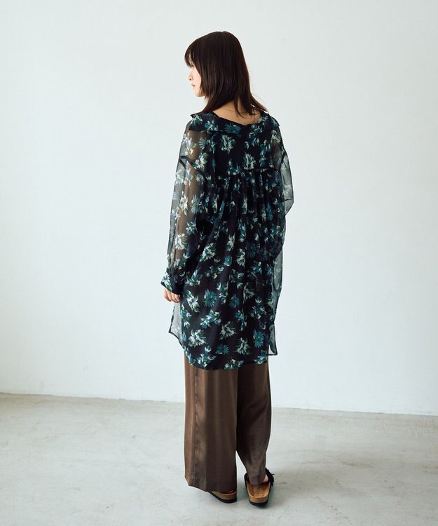 YECCA VECCA ヴィンテージサテンストレートパンツ Brown