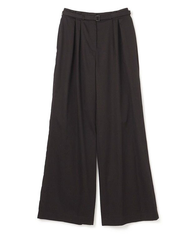 JOSEPH ライトコットンサテン　ワイドストレートトラウザーズ Black
