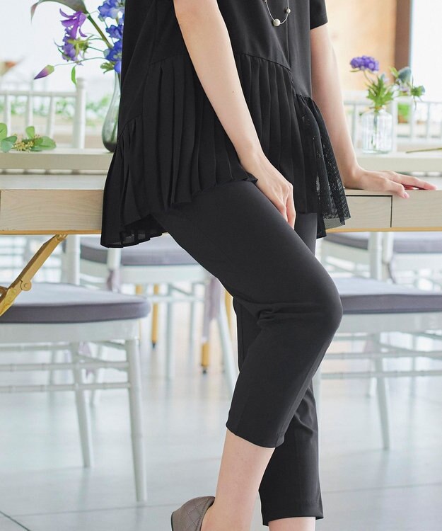 Tiaclasse 【小倉優子さん着用・日本製・洗える】サーラドライ・テーパードパンツ ブラック