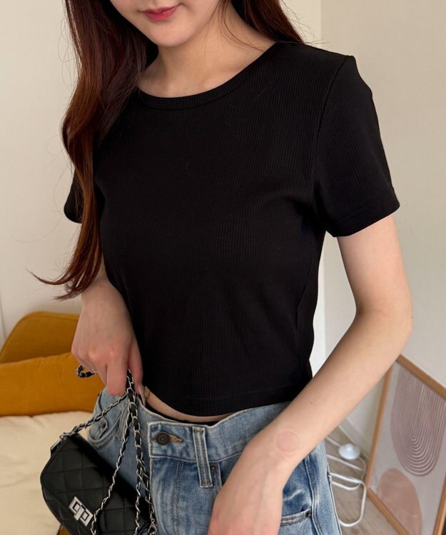 WEGO 【SMサイズ展開】コンパクトリブT ブラック