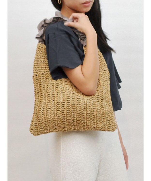 UNBILLION cachecache フリルワンハンドルペーパー手編みトート オーク