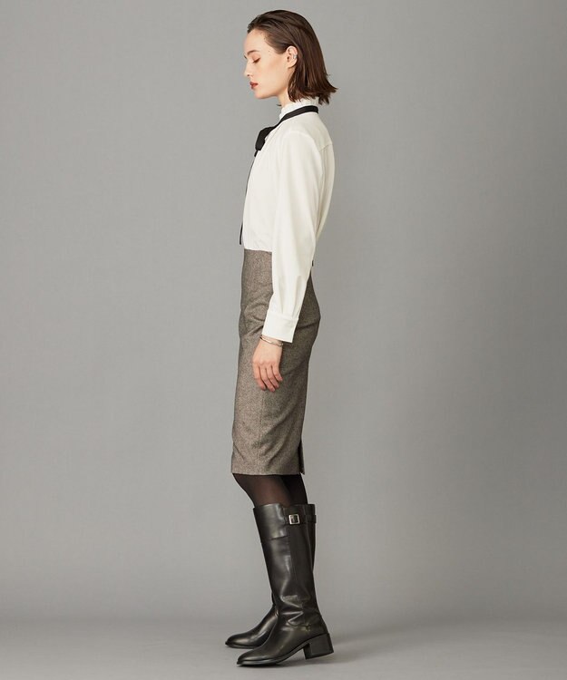 ICB 【洗える】マラボーテジョーゼット デザインカットソー オフホワイト系