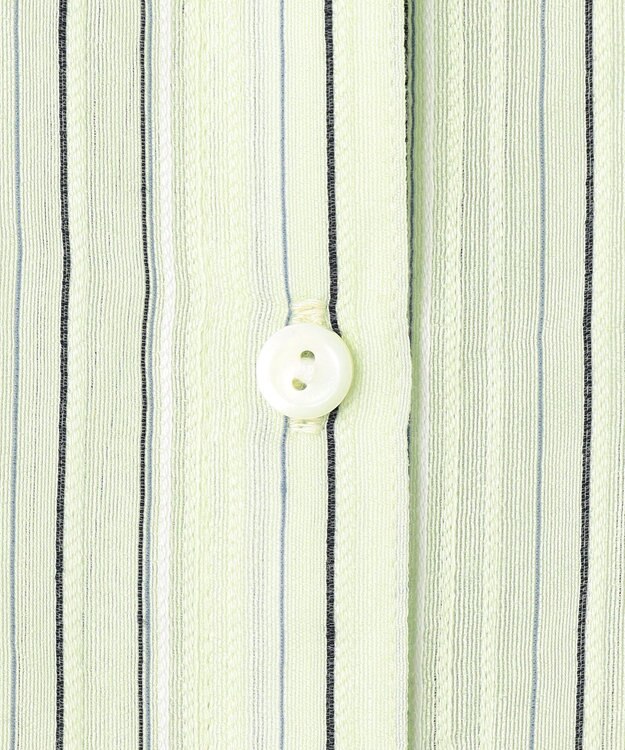 J.PRESS LADIES S 【洗える】ランダムストライプ シアー シャツカラー カットソー ライムストライプ系