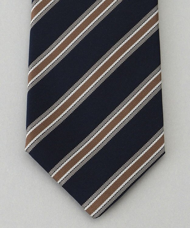 GOTAIRIKU  GOTAIRIKU別注【日本製】シルク ネクタイ_レジメンタル柄 ネイビー×ブラウン