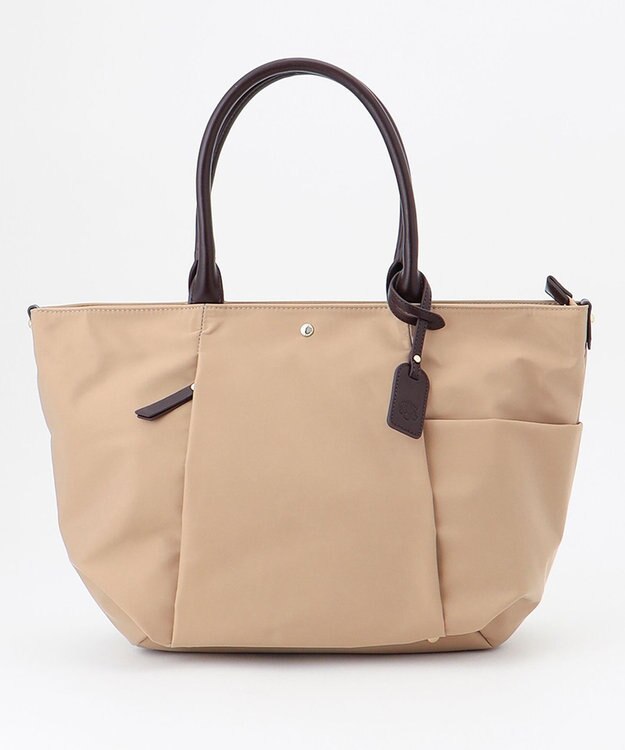 J.PRESS LADIES 【WEB限定カラーあり・A4サイズ収納可】 ナイロン トート バッグ ベージュ系