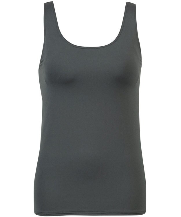 Wing 【SHIHOさん着用】 カップ付きタンクトップ ラク きれいなバストシルエット 【シンクロブラトップ 吸汗速乾タイプ】 ブラトップ ET1152 ウイング／ワコール チャコールグレー