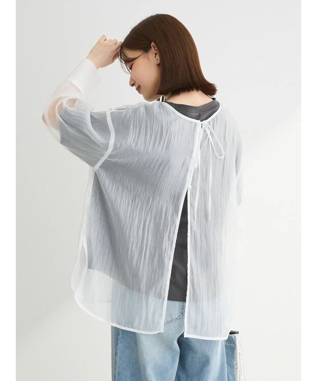 Green Parks ・ＥＬＥＮＣＡＲＥ　ＤＵＥ　２ｗａｙシアーブラウス Off White