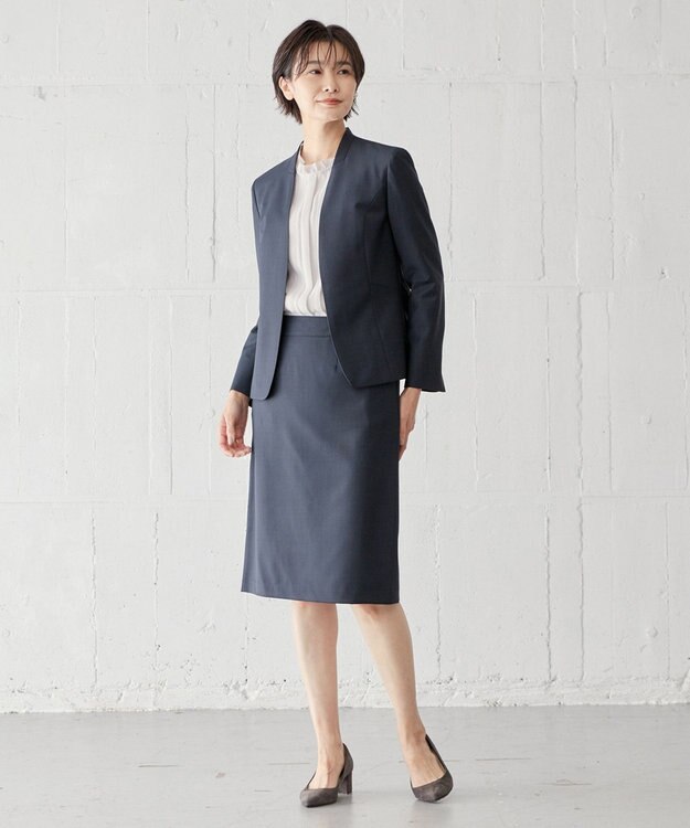 J.PRESS LADIES BAHARIYE フレアースカート ネイビー系