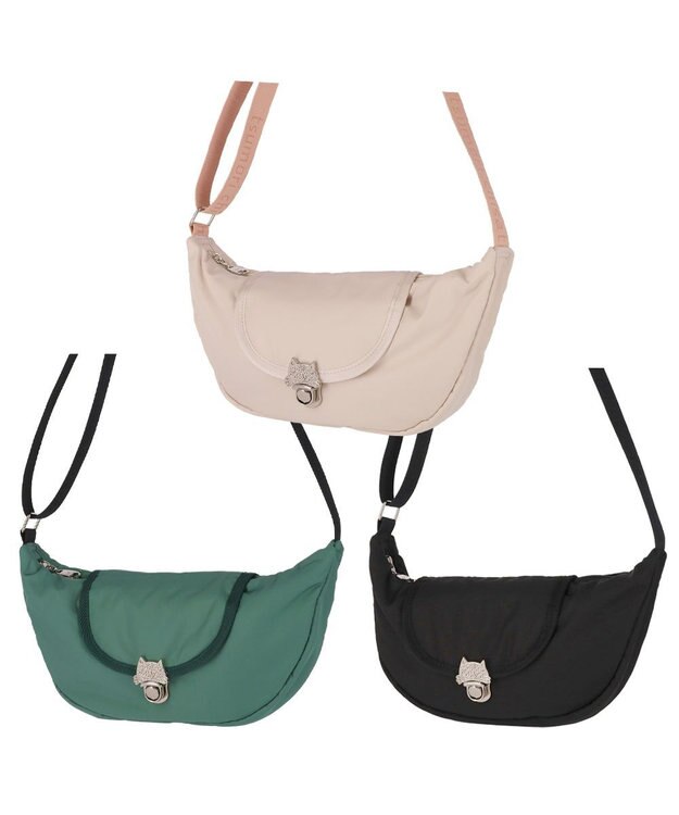 tsumori chisato CARRY ネコメタル ショルダーバッグ ベージュ