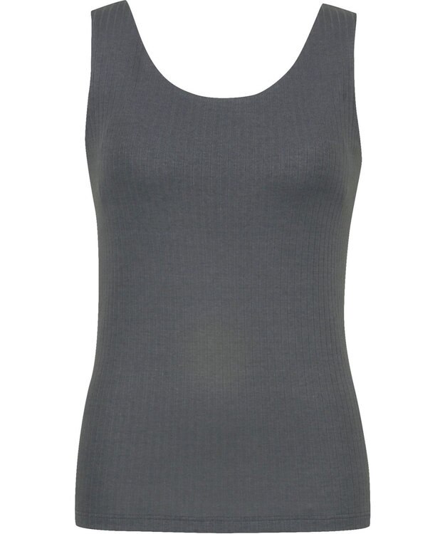 Wing カップ付きタンクトップ 綿混素材(身生地) ラク きれいなバストシルエット 【シンクロブラトップ リブタイプ】 ノースリーブ ブラトップ ET1172 ウイング／ワコール ダークブラウン