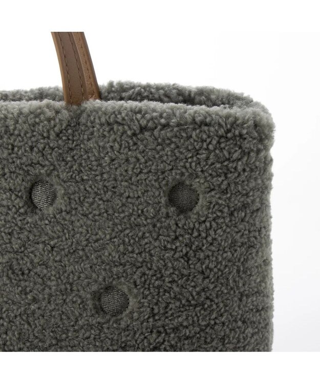 UNBILLION cachecache ドット刺繍ボアミニトートバッグ グリーン