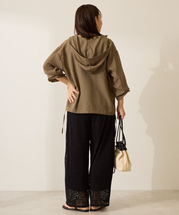 AMERICAN HOLIC シアーフーディーシャツ Khaki