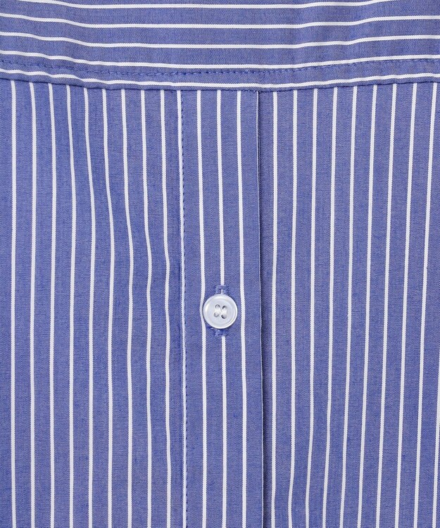 ANY 【洗濯機可能/接触冷感/UVケア】カラーストライプシャツ ブルーロンスト