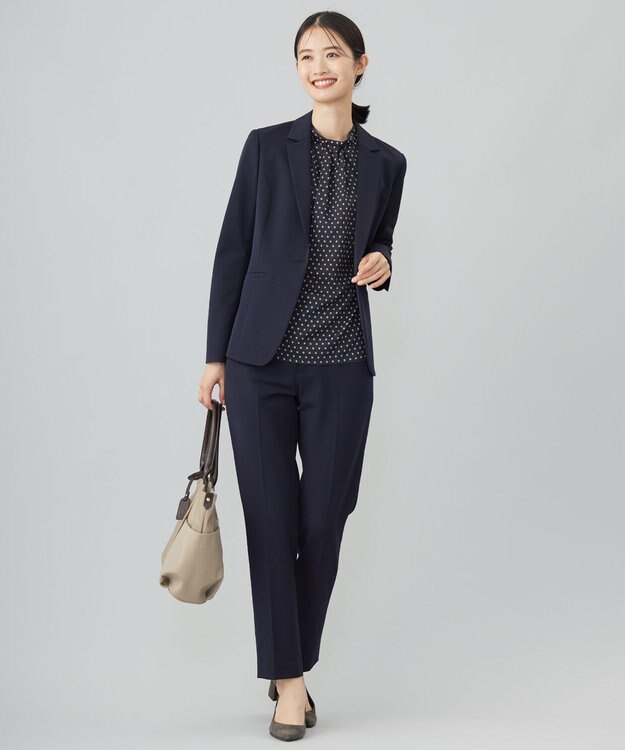 J.PRESS LADIES T/Rアルガンシルク テーラード ジャケット ネイビー系