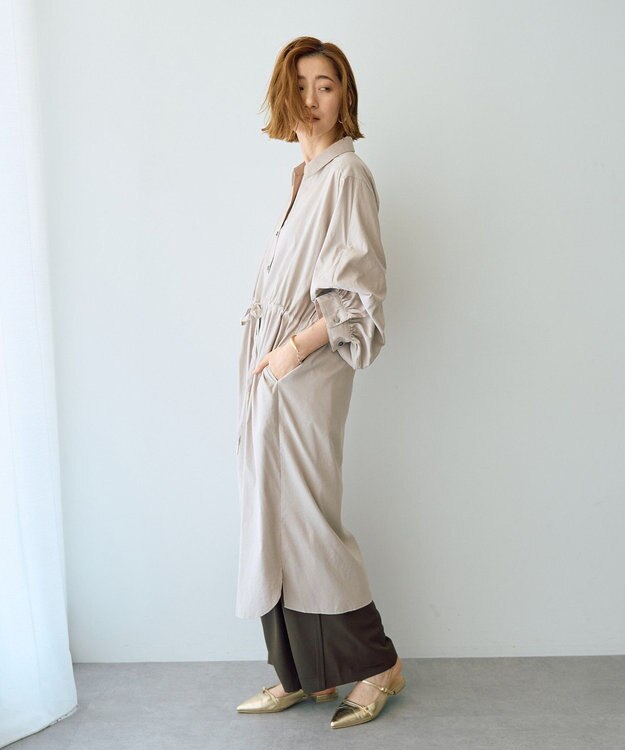 YECCA VECCA 【UVカット】2way袖バルーンワンピース Beige