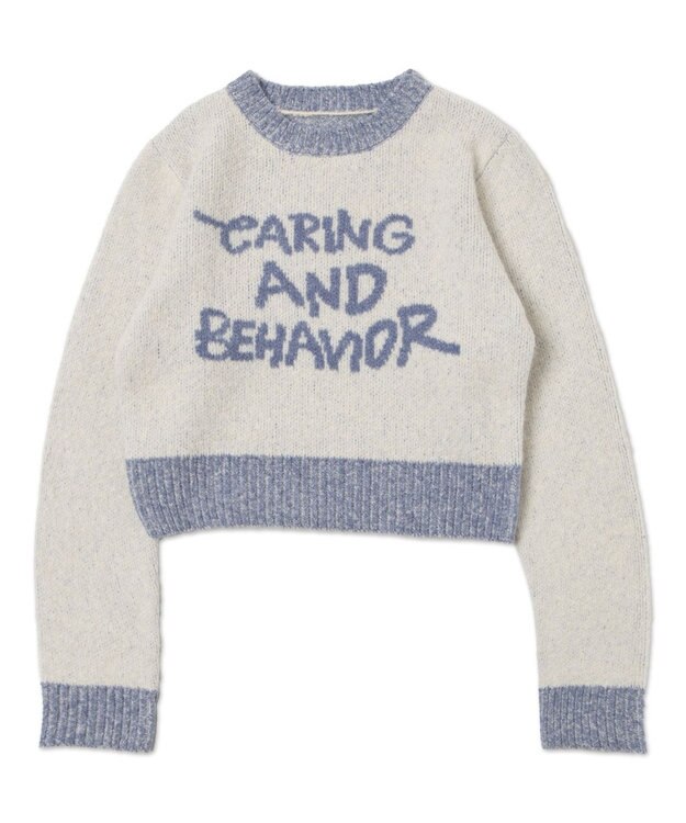 WEGO フラッフィーグラフィックちびニット オフホワイト