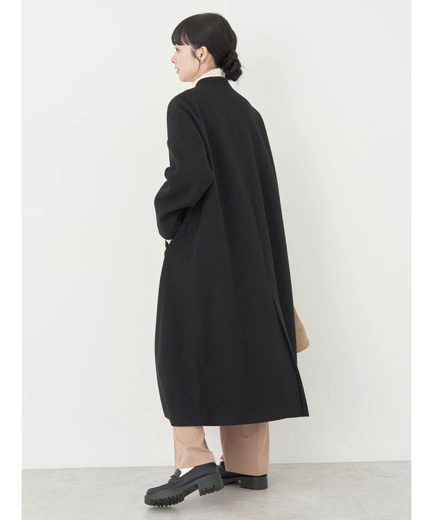 earth music&ecology Ｖネックノーカラーコート Black