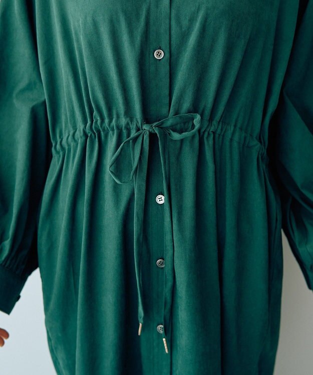 YECCA VECCA 【UVカット】2way袖バルーンワンピース Dark Green