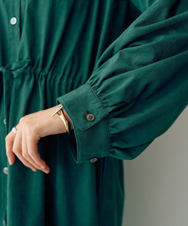 YECCA VECCA 【UVカット】2way袖バルーンワンピース Dark Green