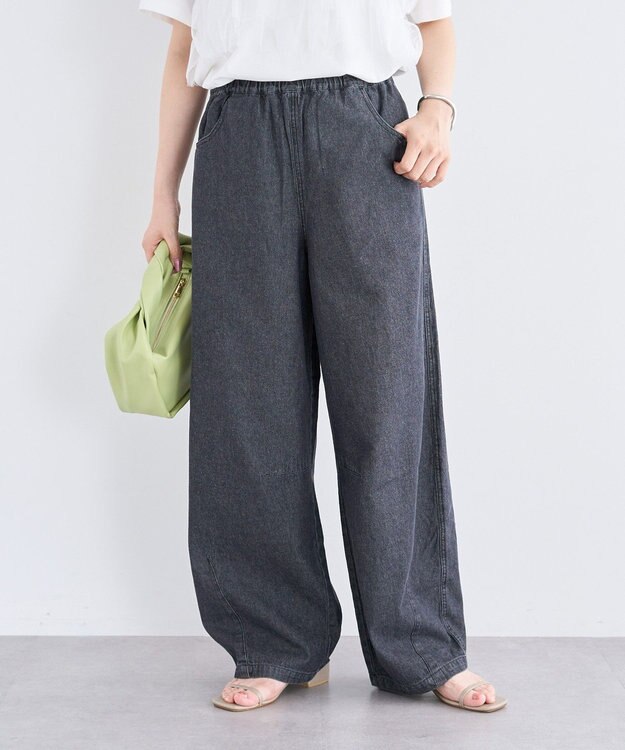 Green Parks ・ＤＯＵＢＬＥ　ＦＬＡＧＳリボン刺繍ポケットデニ Black