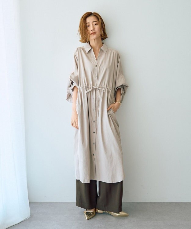 YECCA VECCA 【UVカット】2way袖バルーンワンピース Beige