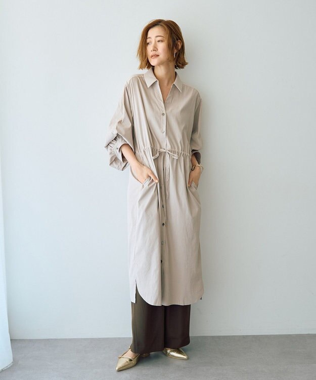 YECCA VECCA 【UVカット】2way袖バルーンワンピース Beige
