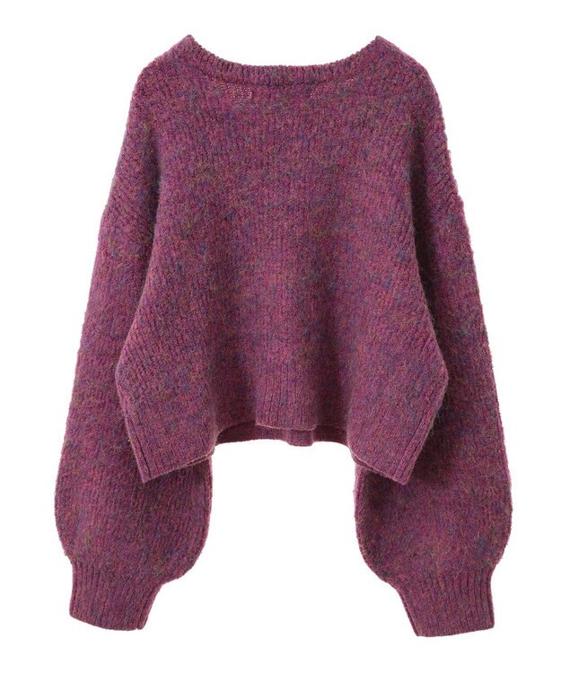 Green Parks ・ＥＬＥＮＣＡＲＥ　ＤＵＥ　ミックスシャギーニット Purple