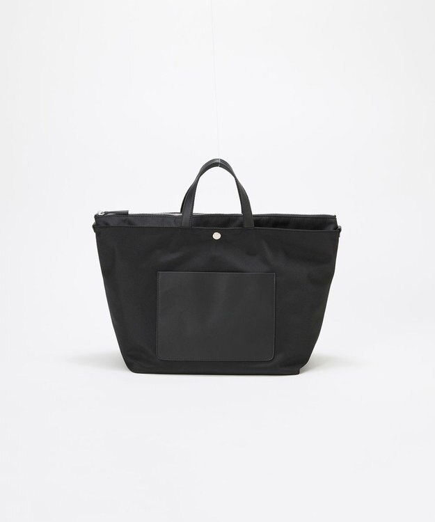 TOPKAPI 【Breath TOPKAPI sis】【WEB限定】ナイロン レザーポケット トートバッグ ショルダー付き A4 / 軽量 / CALM カーム ブラック