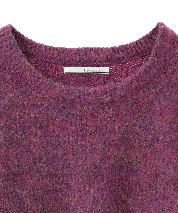 Green Parks ・ＥＬＥＮＣＡＲＥ　ＤＵＥ　ミックスシャギーニット Purple