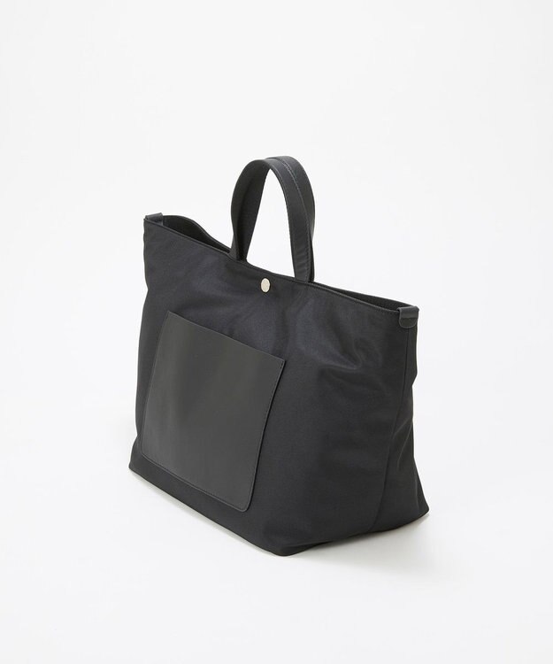 TOPKAPI 【Breath TOPKAPI sis】【WEB限定】ナイロン レザーポケット トートバッグ ショルダー付き A4 / 軽量 / CALM カーム ブラック