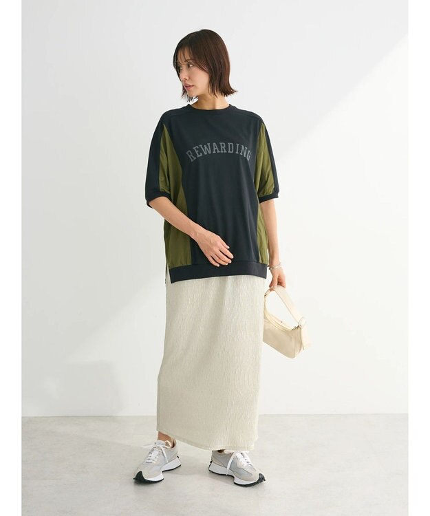 Green Parks ナイロンドッキングロゴチュニック Black